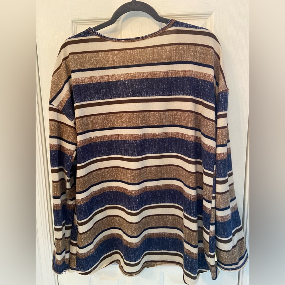 Boutique. Striped Brown and Blue Women's Top by “Entro” - Picture 8 of 8